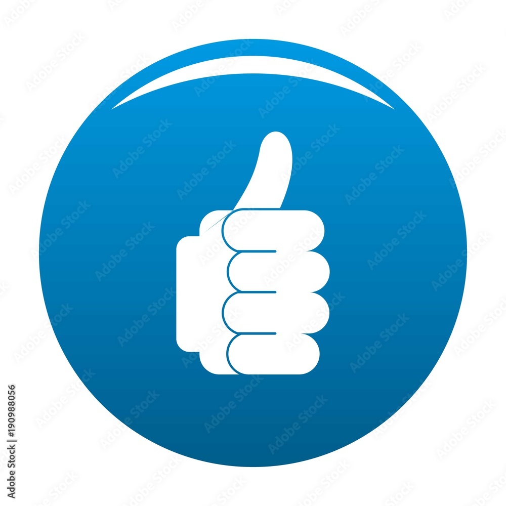 Hand approval icon vector blue circle isolated on white background Hand approval icon vector blue circle isolated on white background