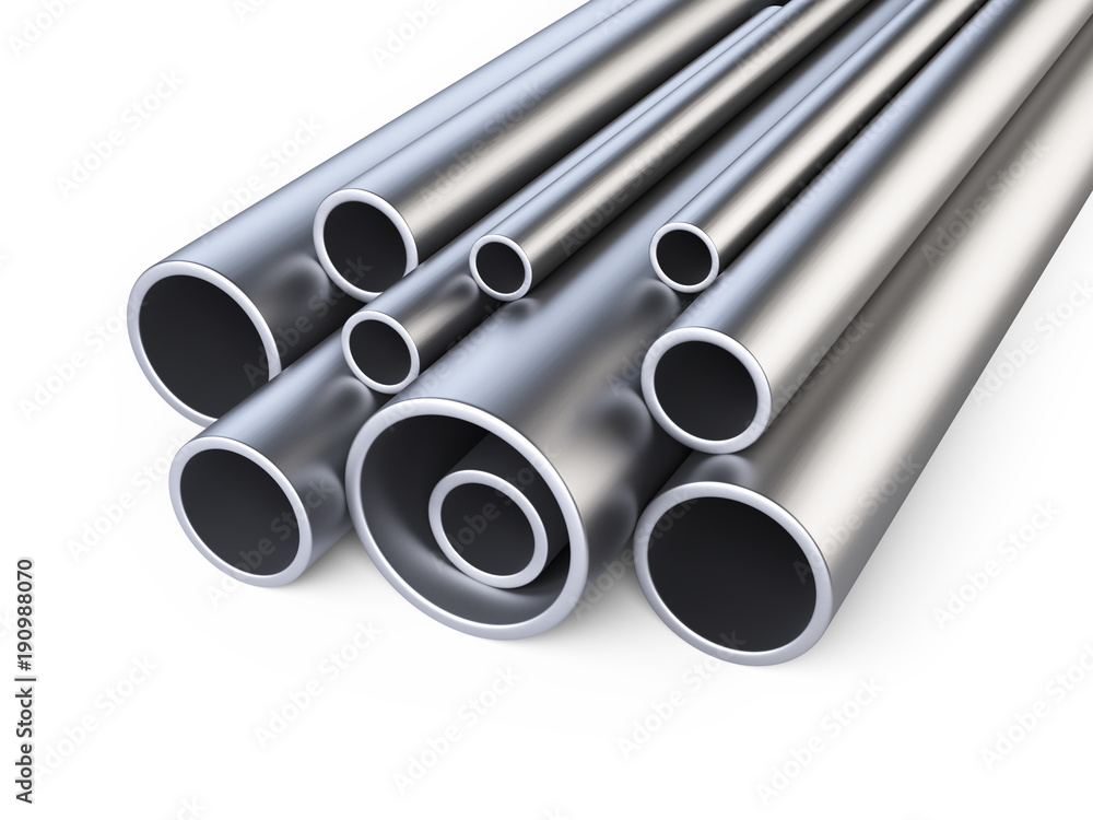 Fototapeta premium Steel pipes profile stack.