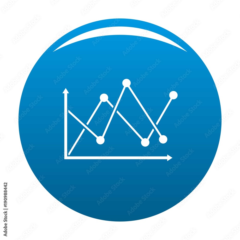 Line diagram icon vector blue circle isolated on white background Line diagram icon vector blue circle isolated on white background