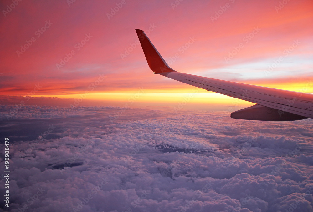 Obraz premium beauty view over clouds out of an airplane window
