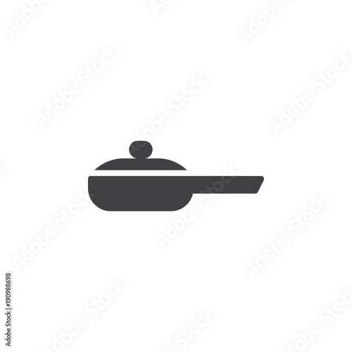 Frying pan icon vector, filled flat sign, solid pictogram isolated on white. Symbol, logo illustration.