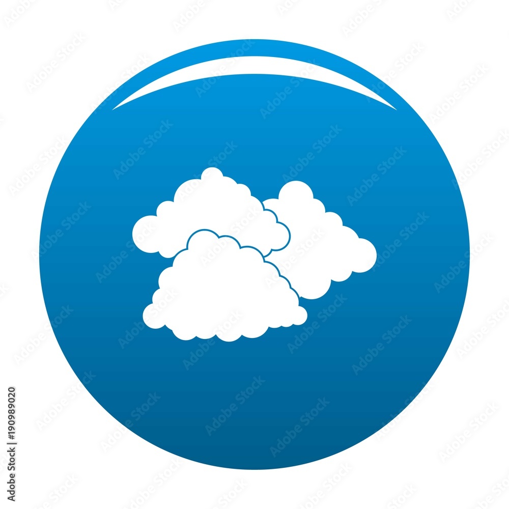 Dark cloudy icon vector blue circle isolated on white background Dark cloudy icon vector blue circle isolated on white background