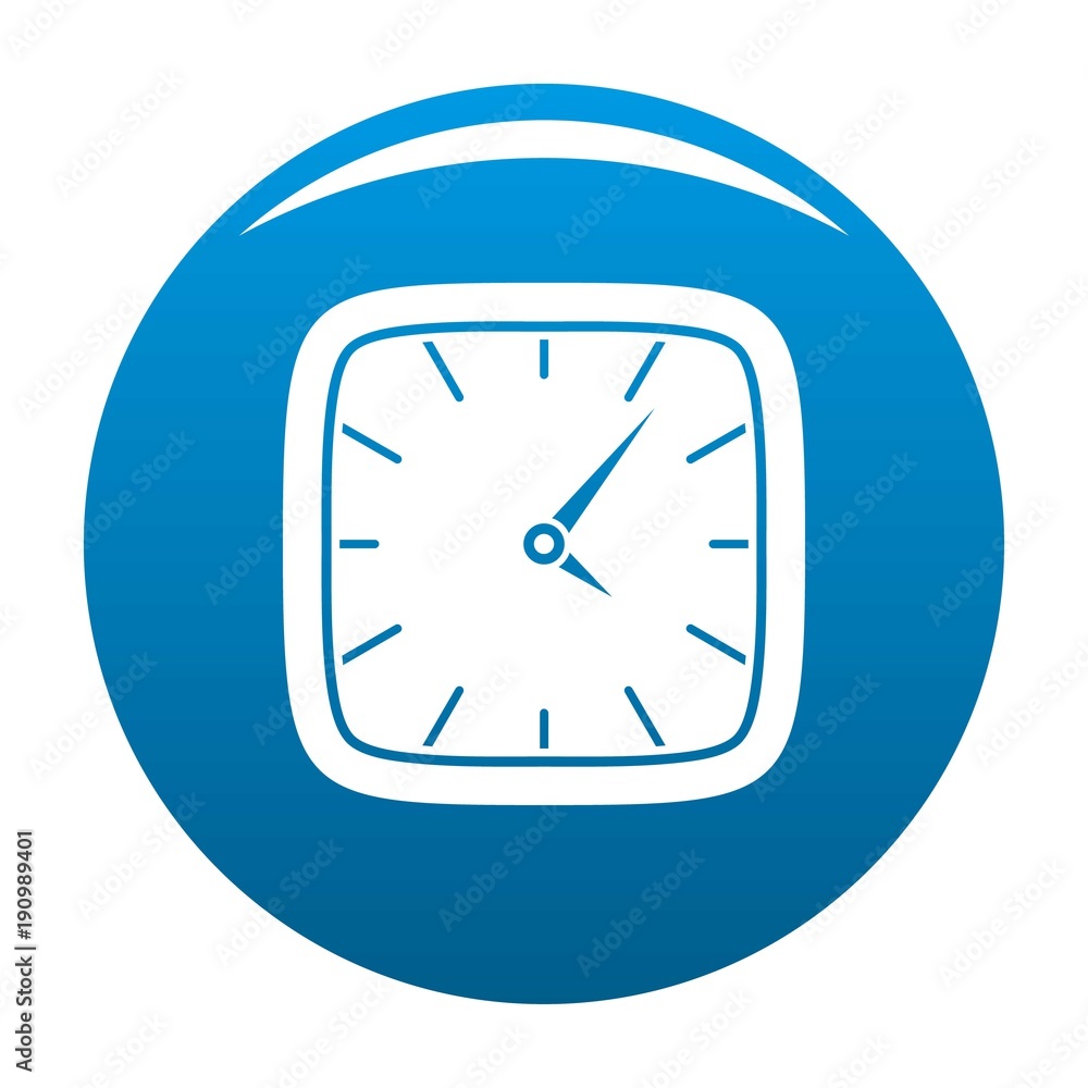 Clock wall icon vector blue circle isolated on white background Clock wall icon vector blue circle isolated on white background