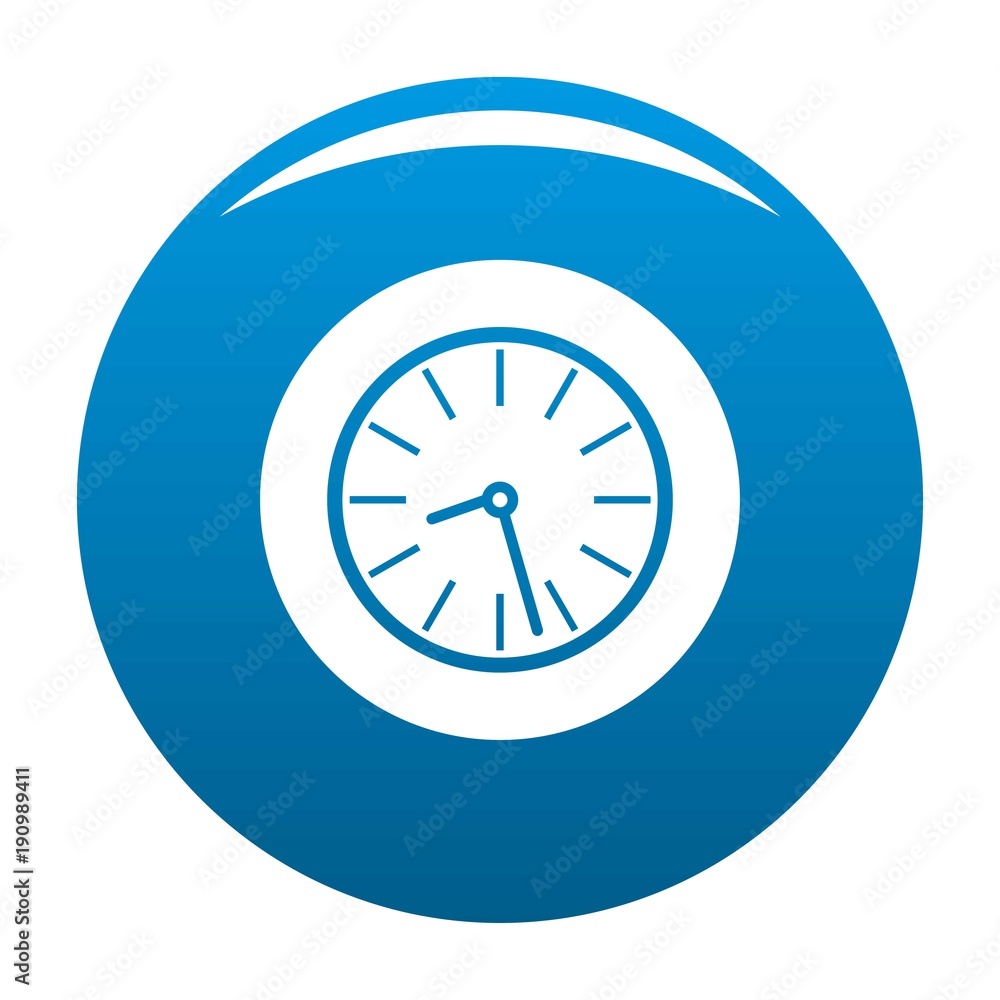 Clock business icon vector blue circle isolated on white background Clock business icon vector blue circle isolated on white background