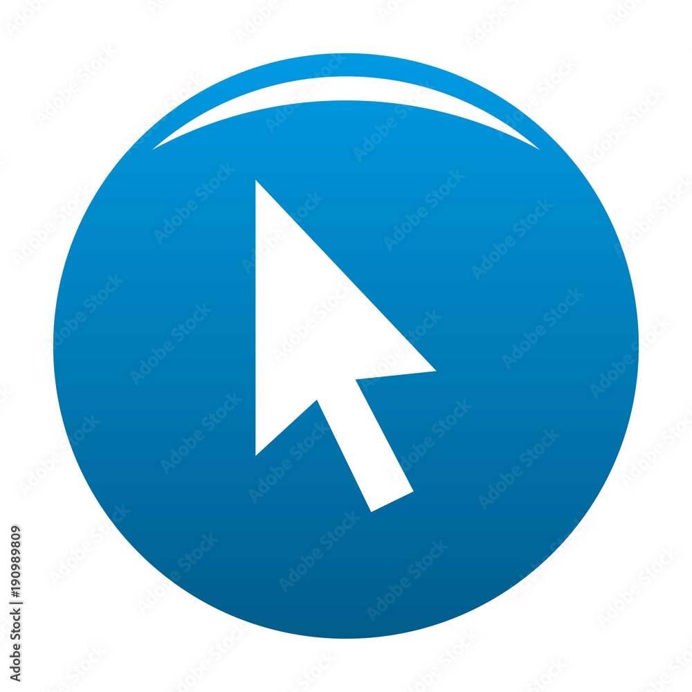 Cursor normal element icon vector blue circle isolated on white background Cursor normal element icon vector blue circle isolated on white background