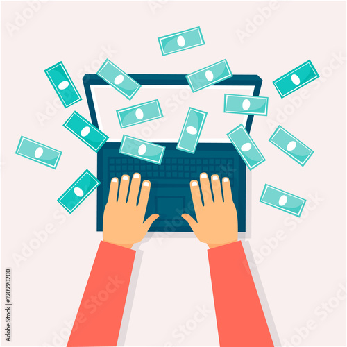 Internet business. Flat design vector illustration.
