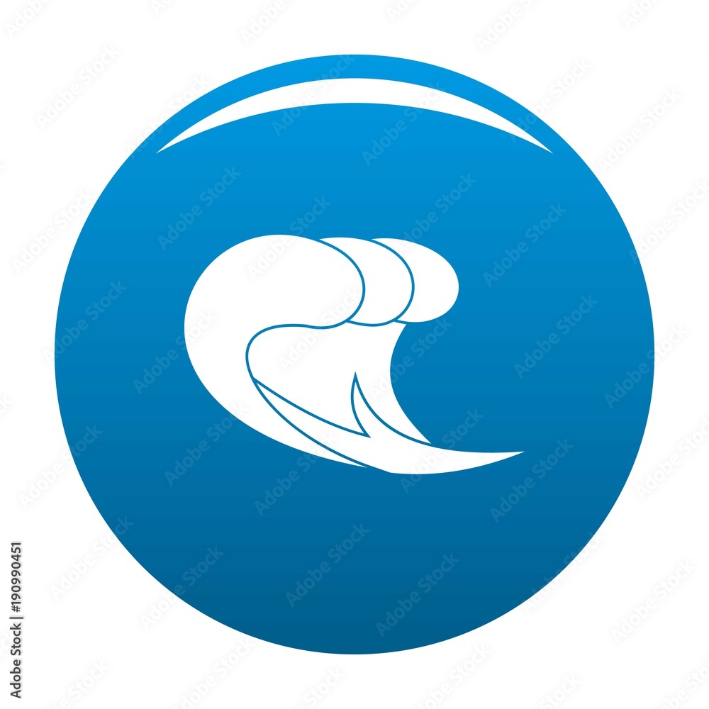 Wave surf icon vector blue circle isolated on white background Wave surf icon vector blue circle isolated on white background