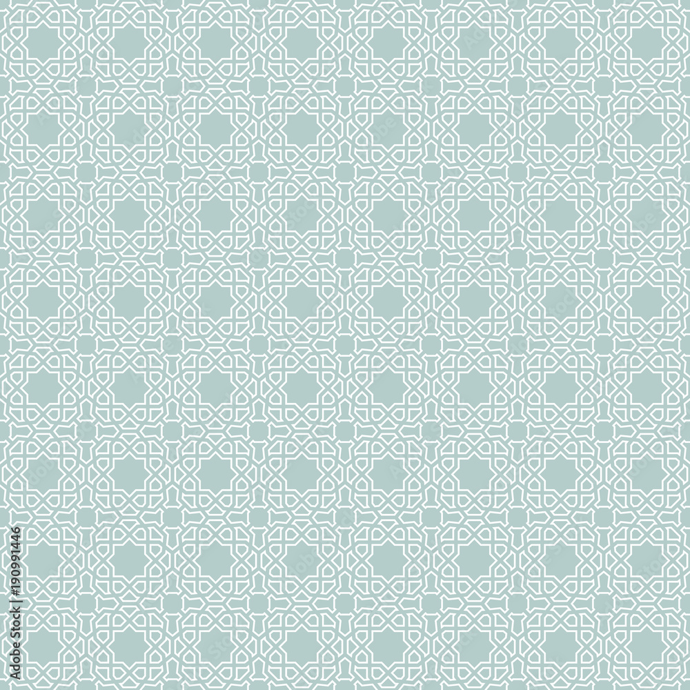 Seamless light blue and white background for your designs. Modern vector ornament. Geometric abstract pattern