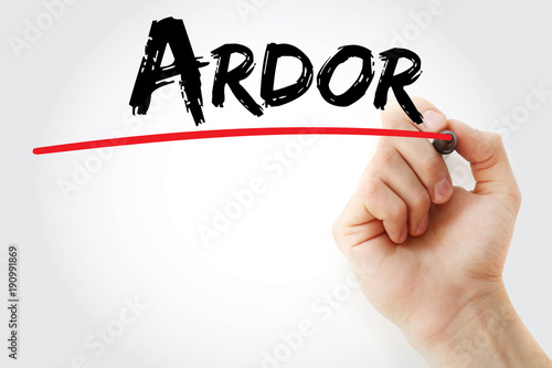 Fotografija Hand writing Ardor with marker, concept background