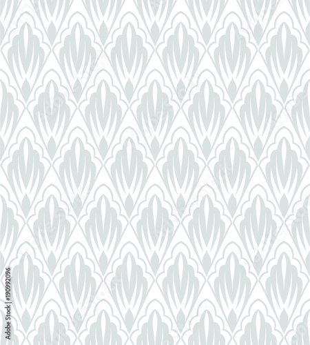 Floral pattern. Wallpaper seamless vector background. Blue and white ornament. Graphic modern pattern