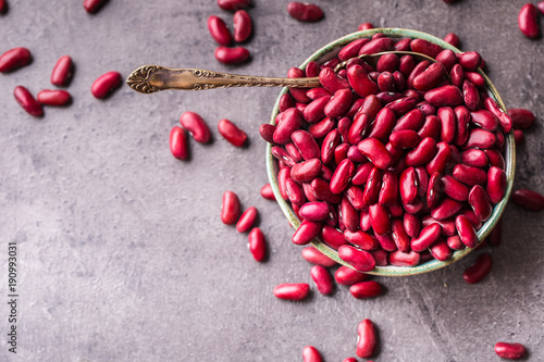 Red beans. Red beans in bowl on table photo