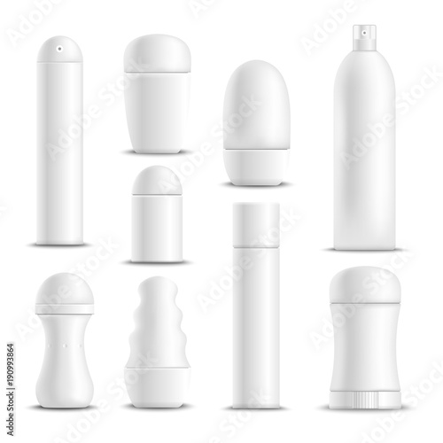 Deodorants White Blank Realistic Set 