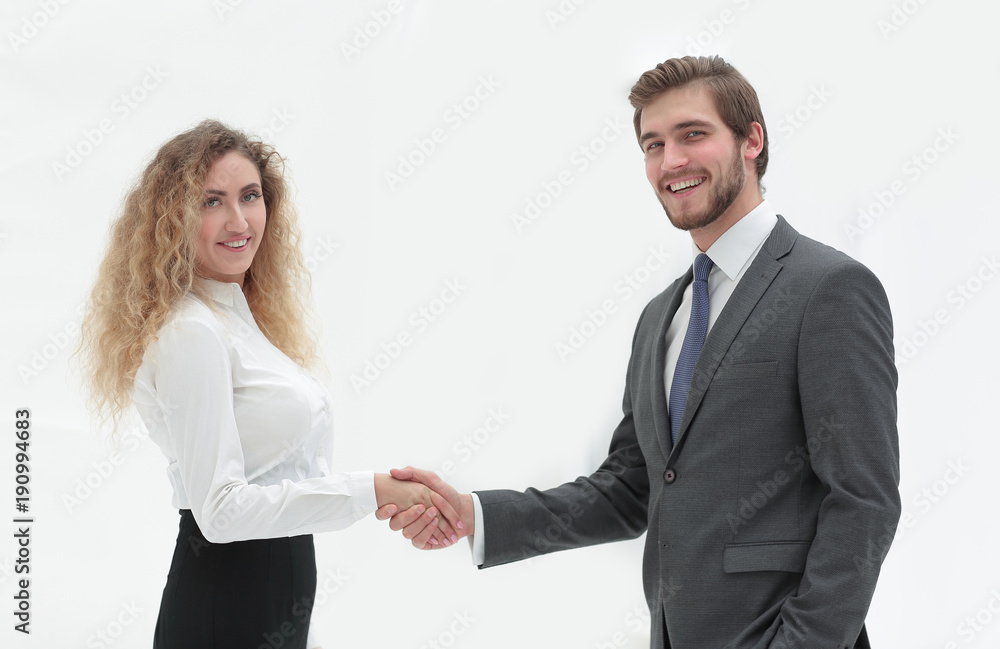 handshake Manager and client on blurred background handshake Manager and client on blurred background
