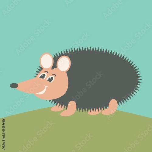 hedgehog  cartoon vector illustration flat style   profile