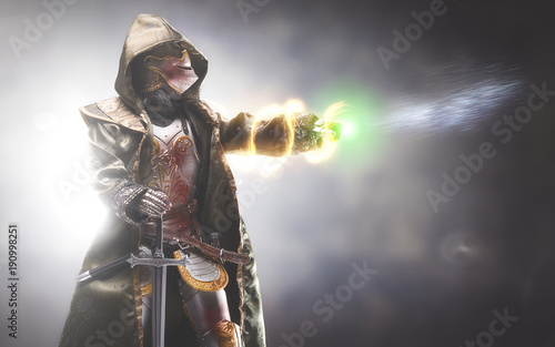 Paladin conjuring a spell.