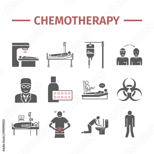 Chemotherapy icons set