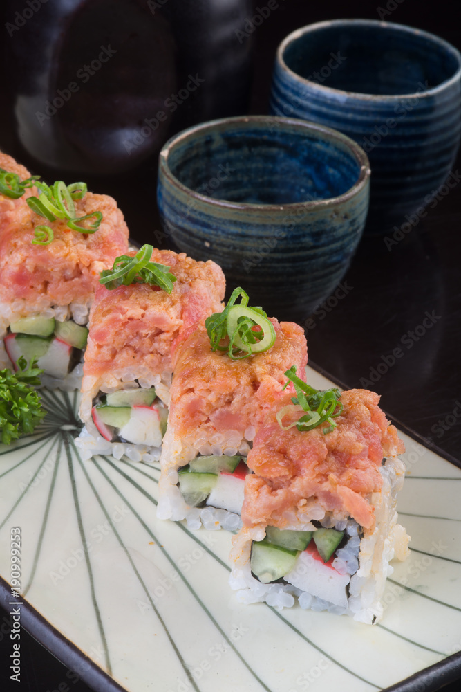 japanese cuisine. sushi on the background japanese cuisine. sushi on the background