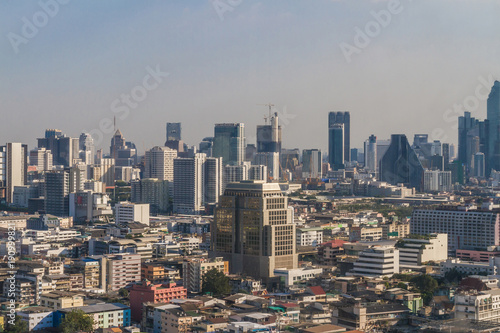 Cityscape and building of Bangkok in daytime  Bangkok is the capital of Thailand and is a popular tourist destination.