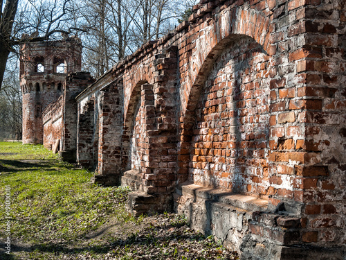 Ruins of the architectural complex Fedorovsky town in Tsarskoye Selo in St. Petersburg photo