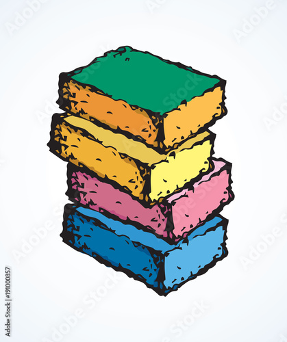 Sponge for dishes. Vector drawing