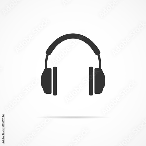 Vector image of icon of headphones.