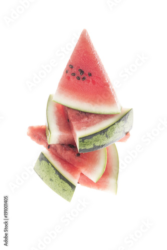 isolated watermelon slices on white