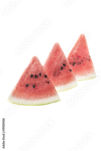 isolated watermelon slices on white