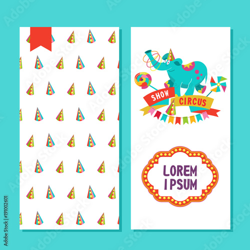 Circus performers  two sides poster, flyer or invitation design.