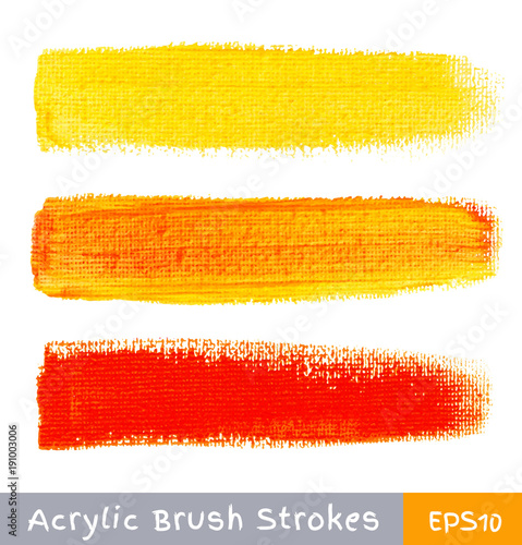 Colorful watercolor brush strokes on canvas. Vector illustration.