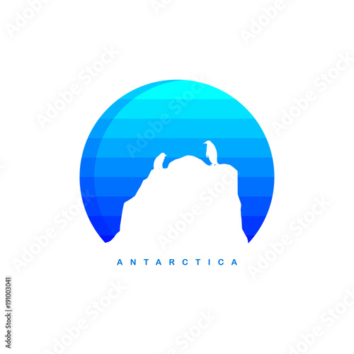 antarctica theme ice berg logo template