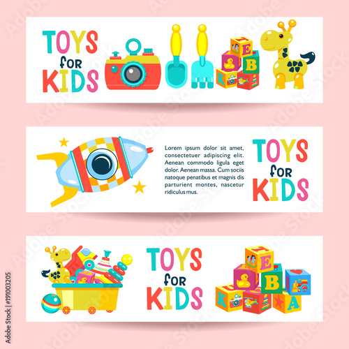 A set of childrens toys. Vector illustration