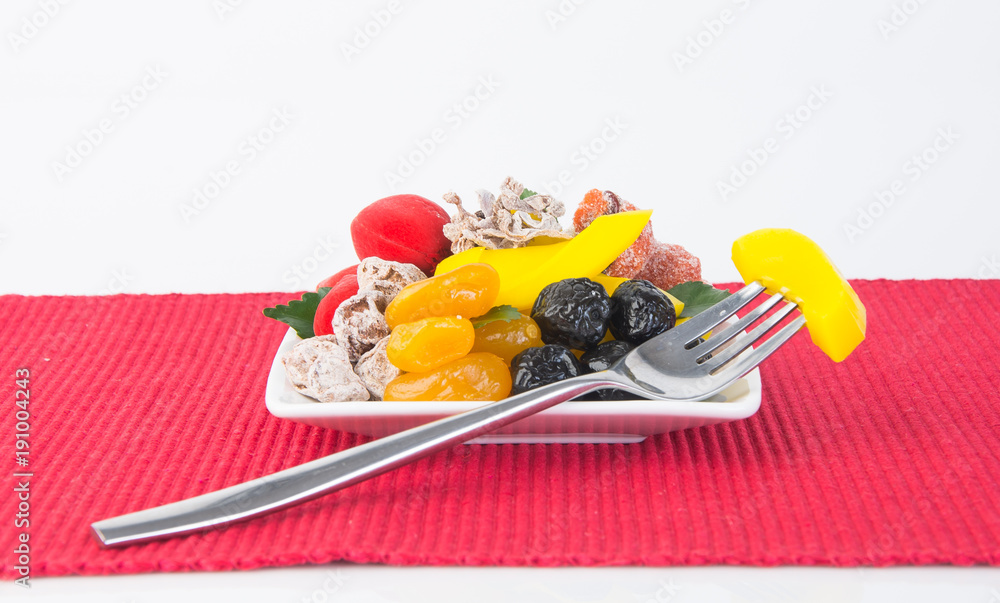preserved fruits & Dried fruits. Food Snack on a Background preserved fruits & Dried fruits. Food Snack on a Background