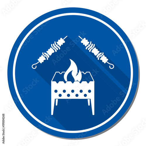 Brazier grill with kebab icon