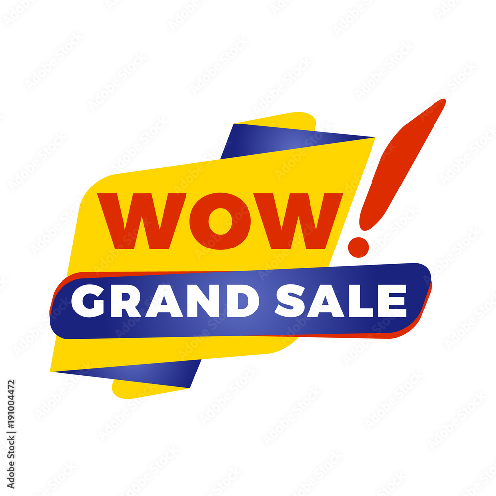 Sale bunner template. Vector design element for your promotion. Red, yellow and blue color theme. Rounded speech bubble Sale bunner template. Vector design element for your promotion. Red, yellow and blue color theme. Rounded speech bubble