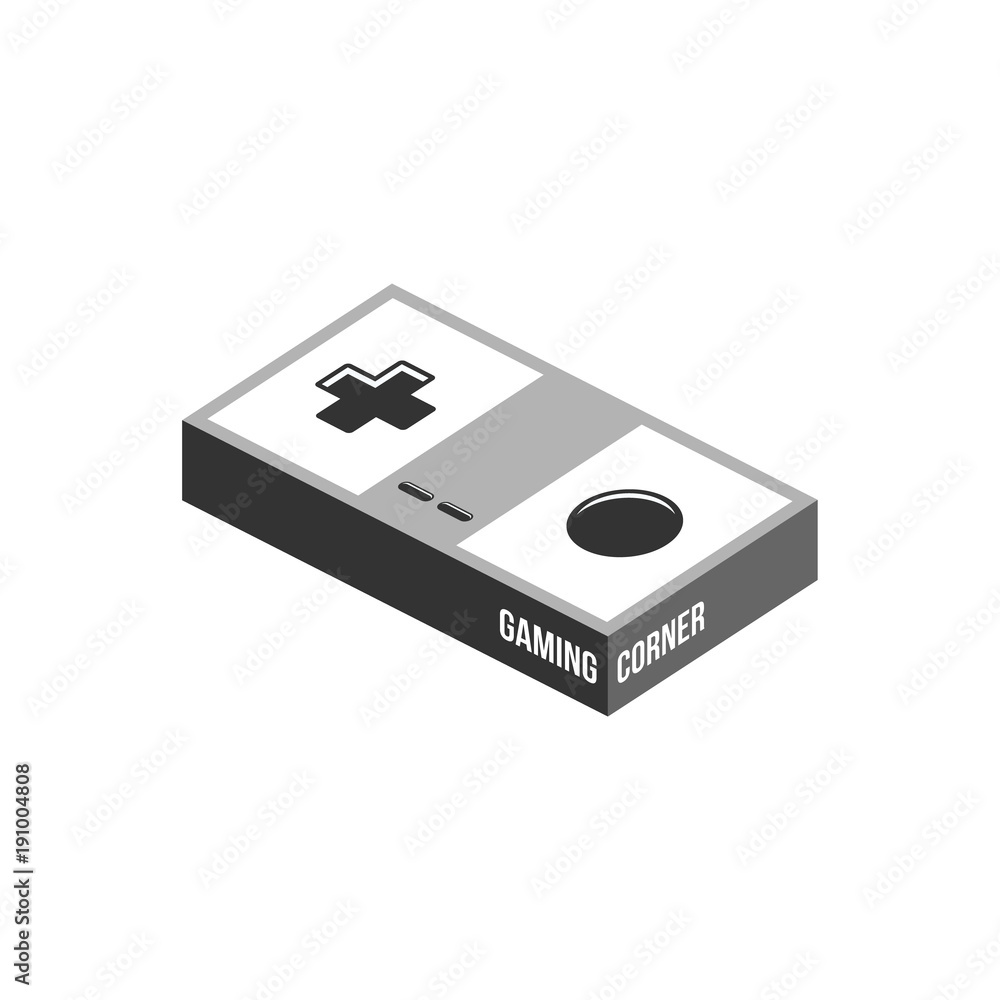 Obraz premium video game joystick console theme logo template