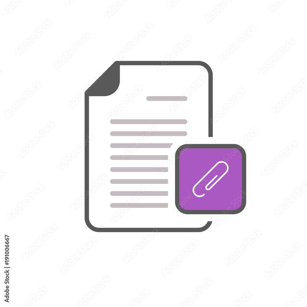 Attachment document file page paper clip icon Attachment document file page paper clip icon