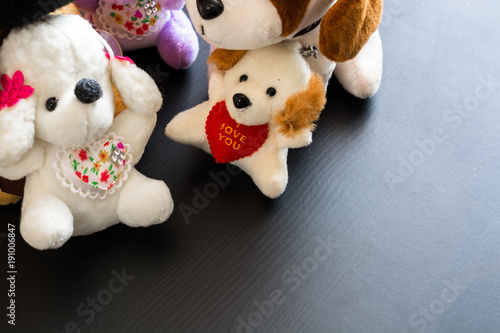 Soft plush toys. Small dogs.