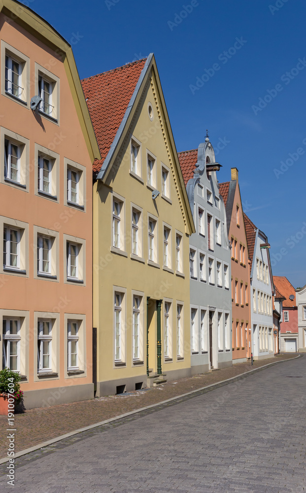 Colorful street in the historic old town of Warendorf