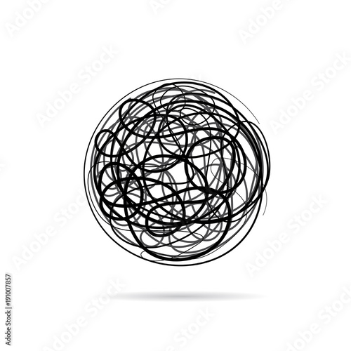 Vector sign scribble of a wool clew