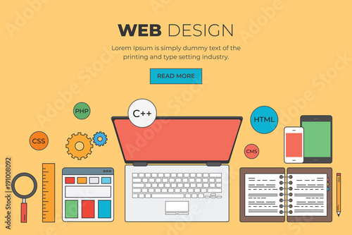 web design desk top view vector