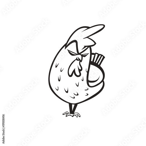 angry chicken logo vector illustration.