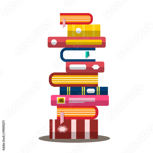 Book. Vector Flat Design Heap. Pile of Books. Vector.
