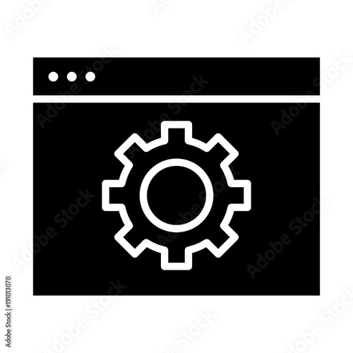 Computer Settings Icon. Gear Vector Simple Minimal 96x96 Pictogram