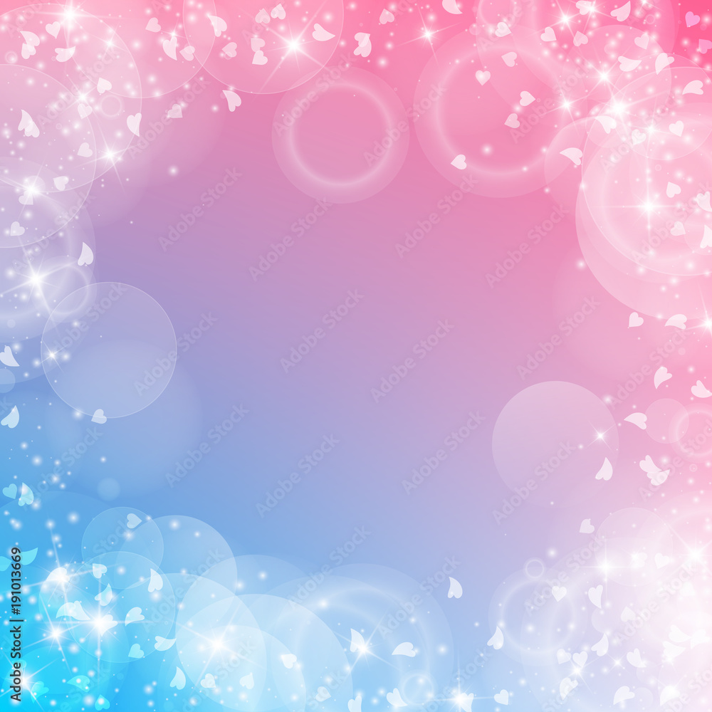 Falling hearts valentine background. Round random frame on color transition background. Falling hearts valentines day original design. Vector illustration. Falling hearts valentine background. Round random frame on color transition background. Falling hearts valentines day original design. Vector illustration.