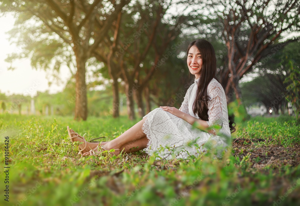 portrait of beautiful woman in park portrait of beautiful woman in park