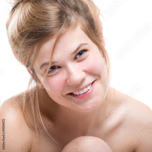 Portrait of a beautiful young cheerful woman