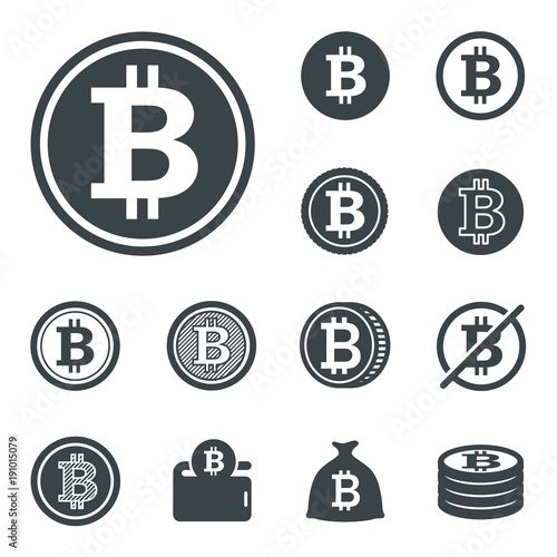 Bitcoin icons. Vector illustration