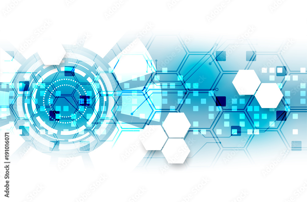 Abstract circle technology concept. Circuit board, high computer color background.