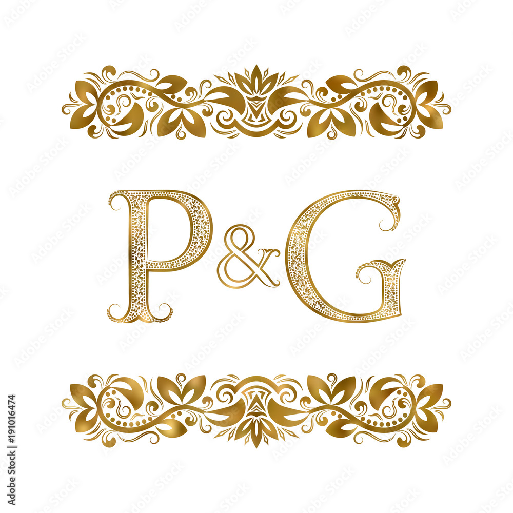 W and p vintage initials logo symbol letters Vector Image