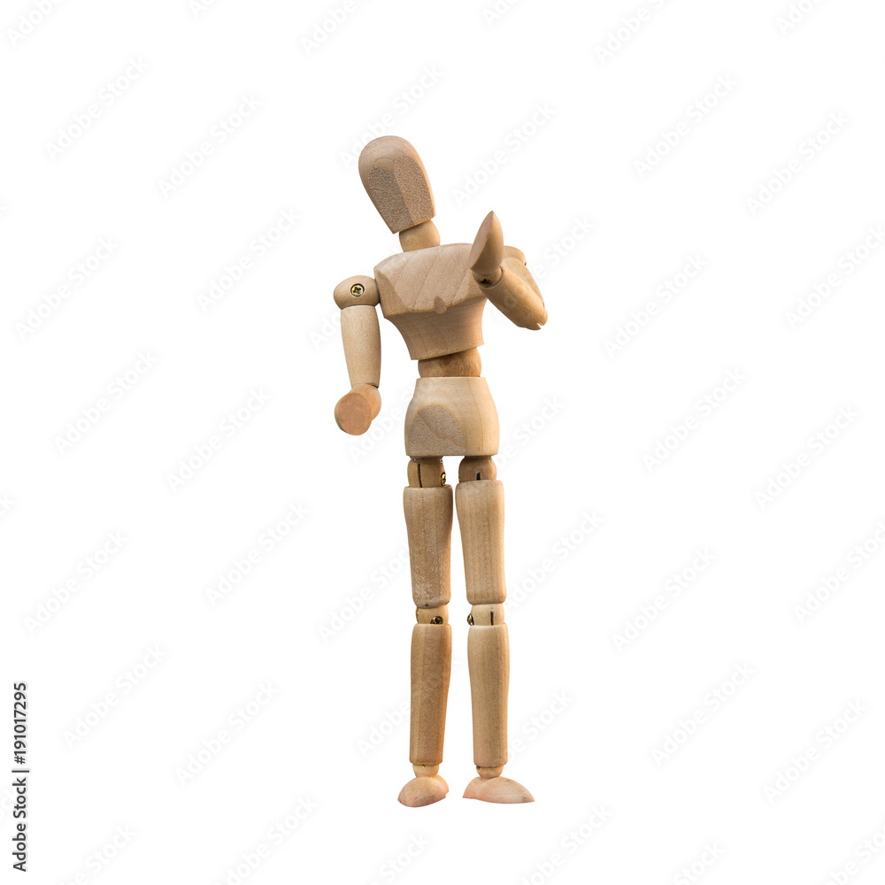 Small wooden dummy doll ,Wooden figure isolated on white background Small wooden dummy doll ,Wooden figure isolated on white background